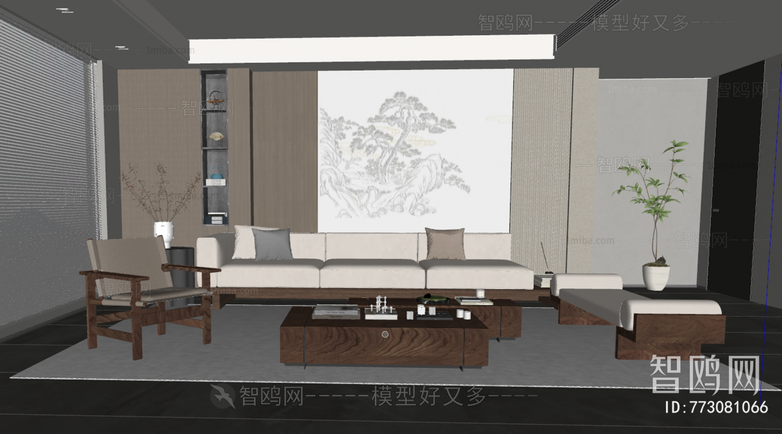 New Chinese Style A Living Room