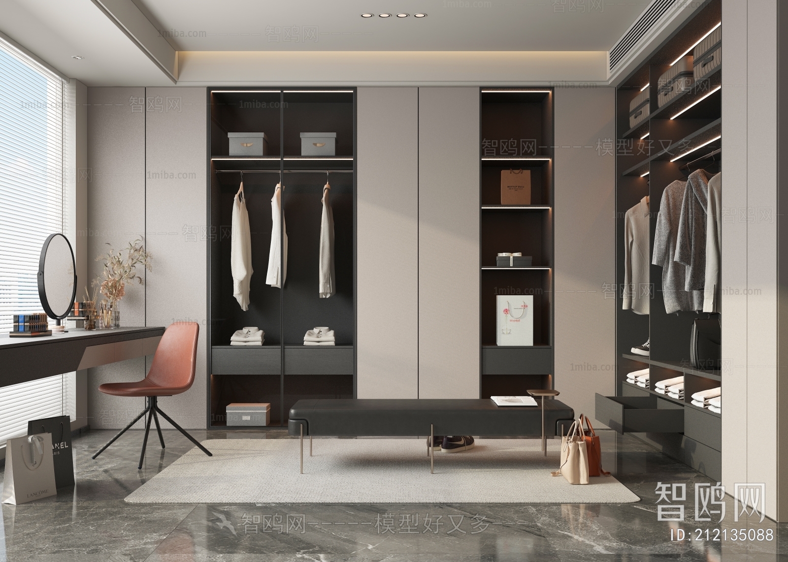 Modern Clothes Storage Area