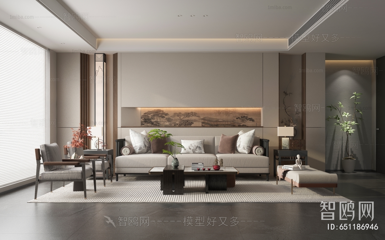 New Chinese Style A Living Room