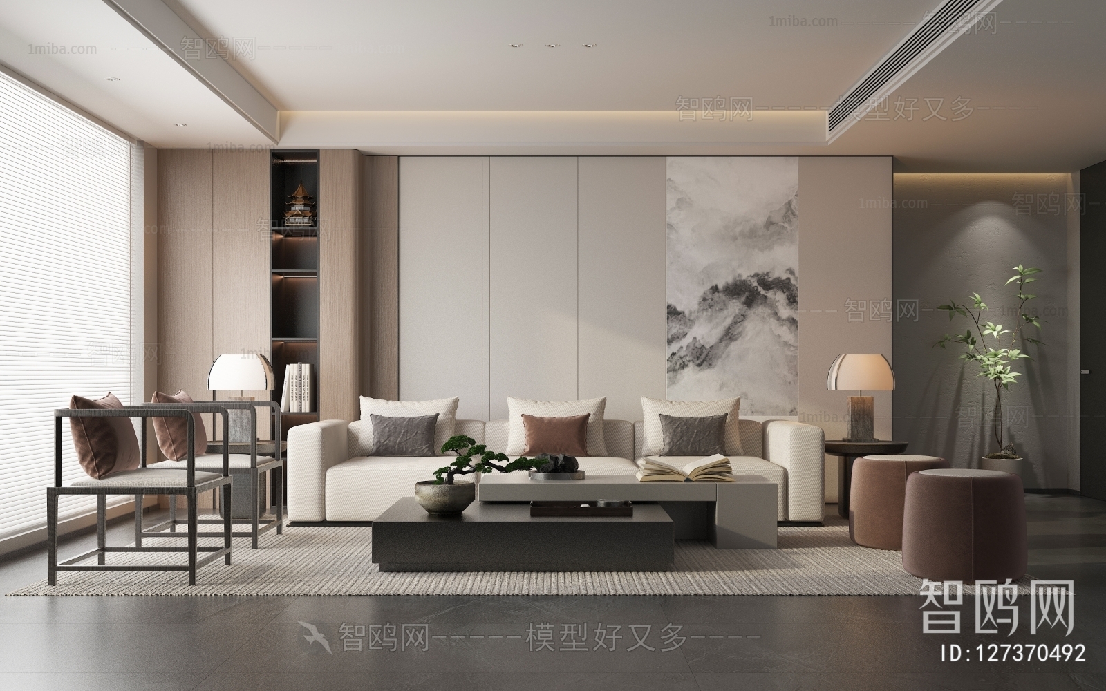 New Chinese Style A Living Room