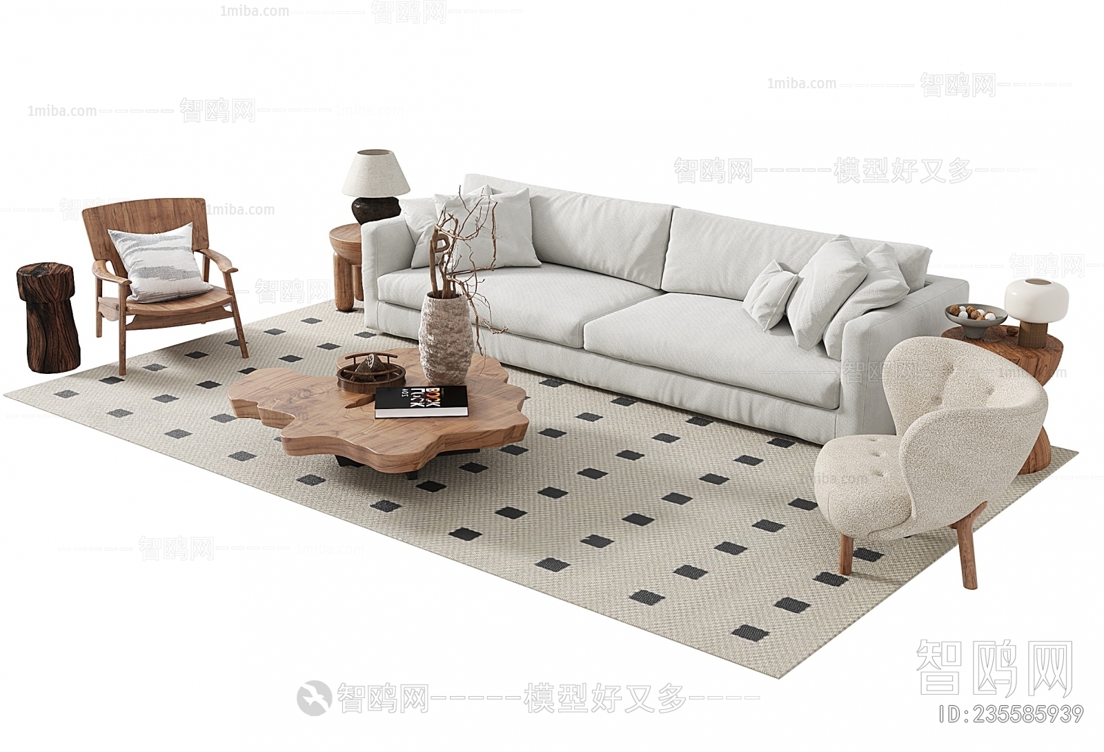 Wabi-sabi Style Sofa Combination