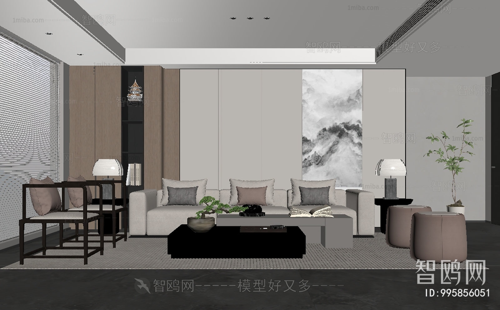 New Chinese Style A Living Room