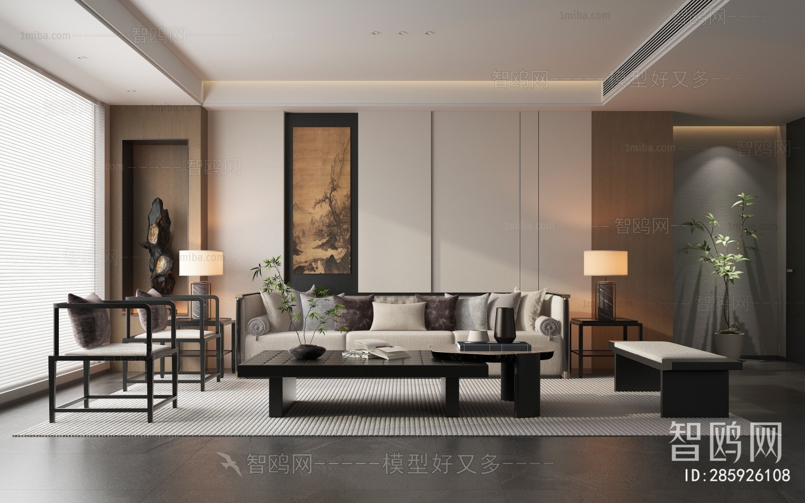 New Chinese Style A Living Room