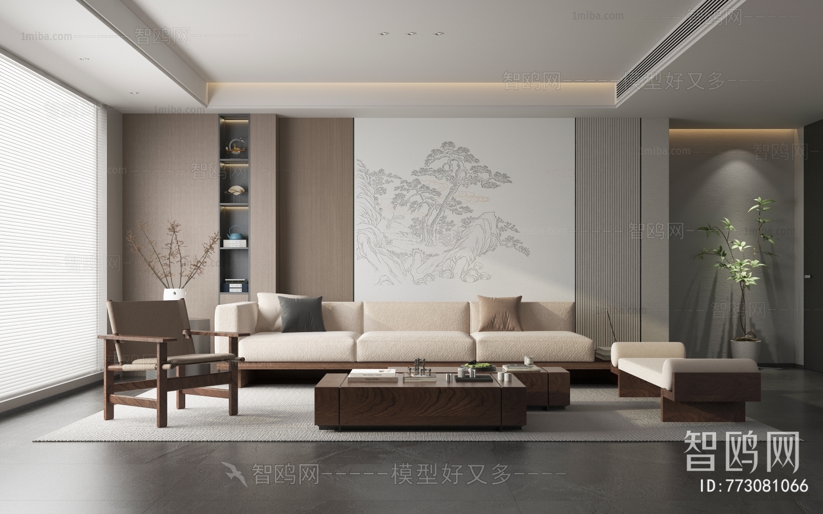 New Chinese Style A Living Room