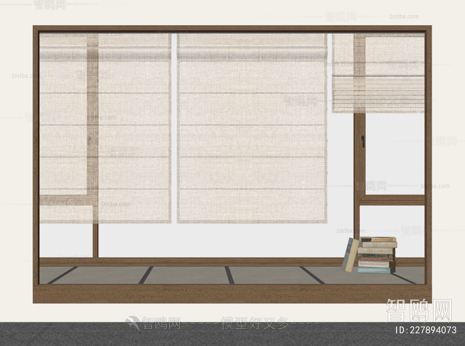 Japanese Style Wabi-sabi Style Roman Curtain