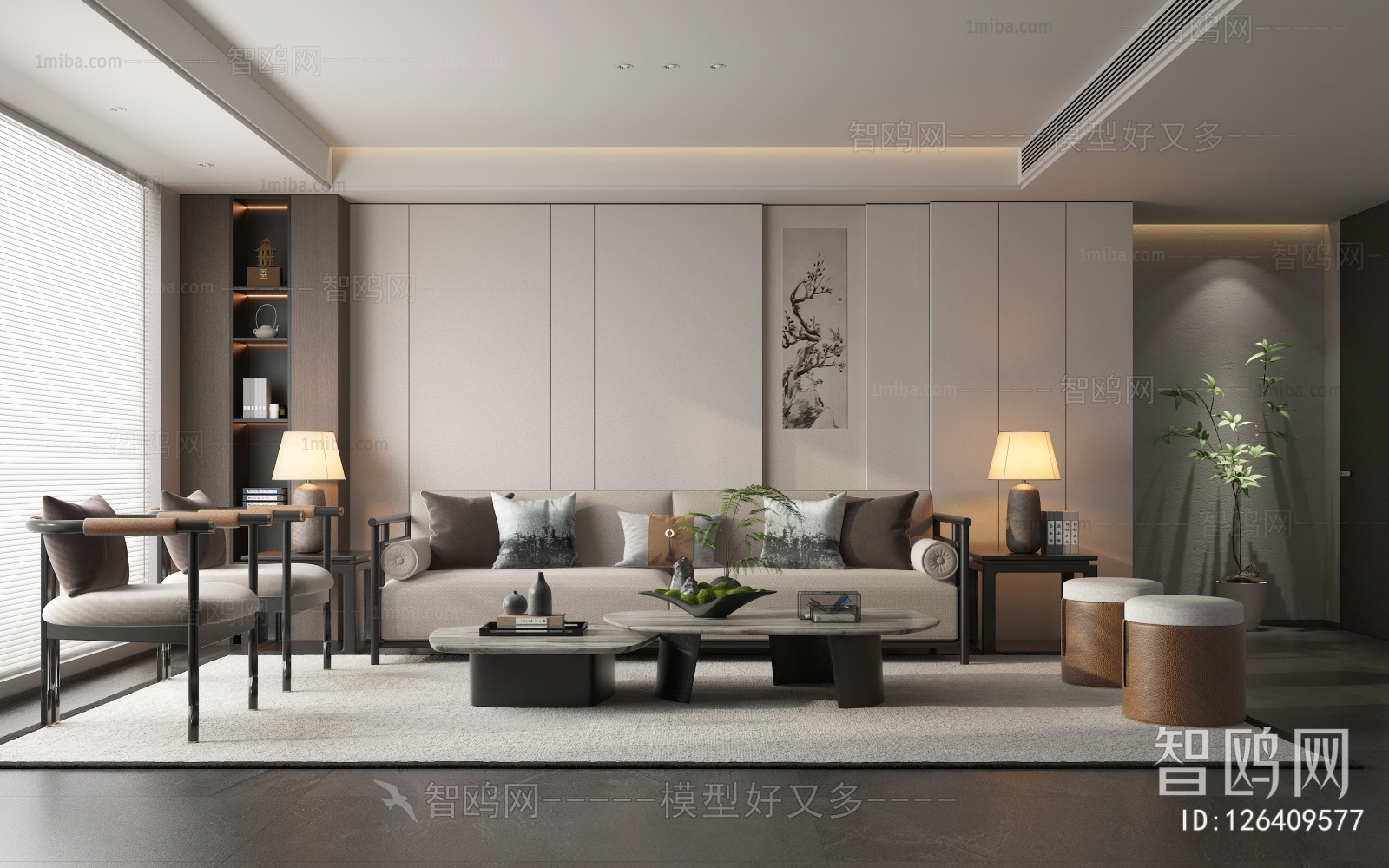 New Chinese Style A Living Room