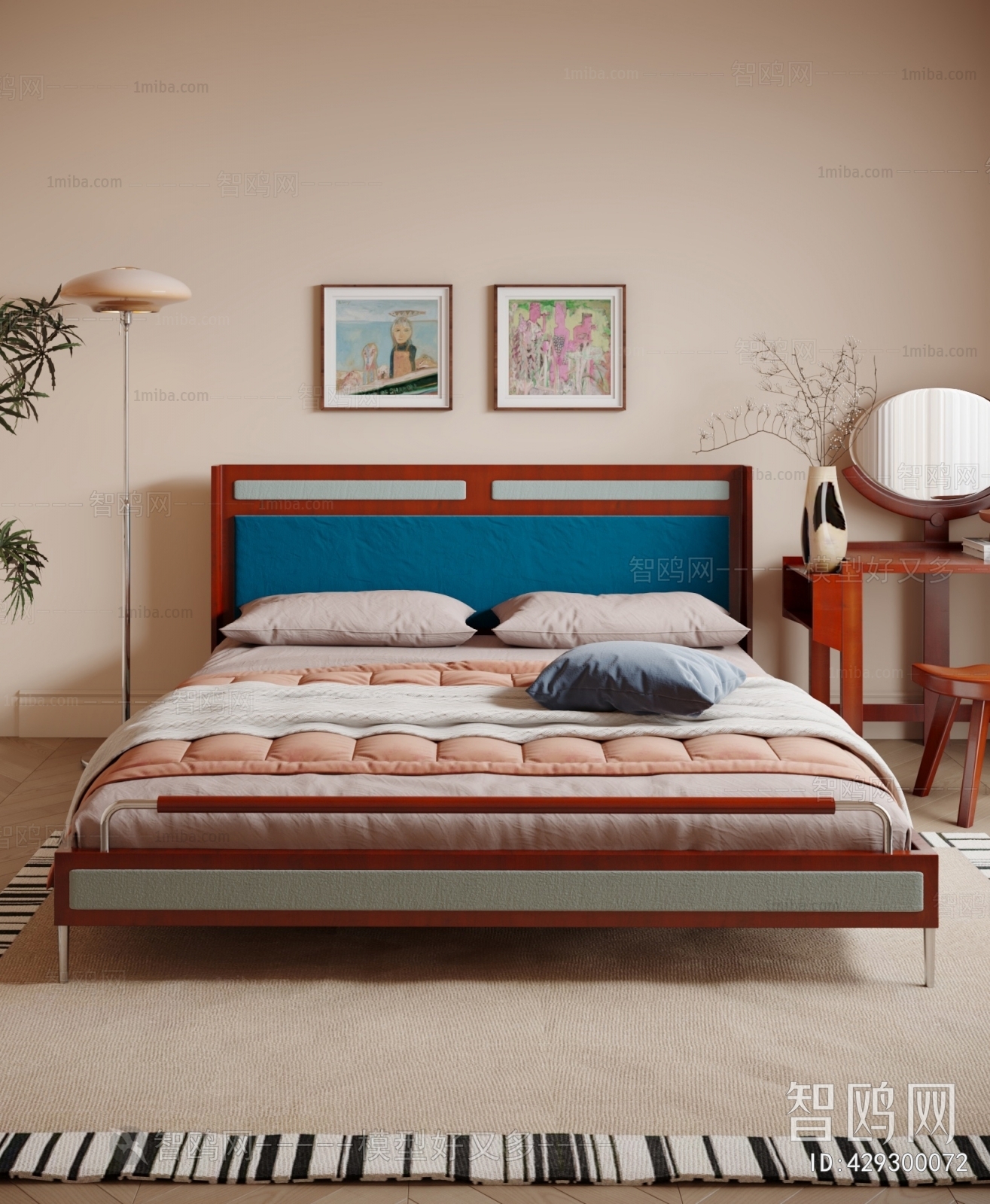 Modern Wabi-sabi Style Double Bed