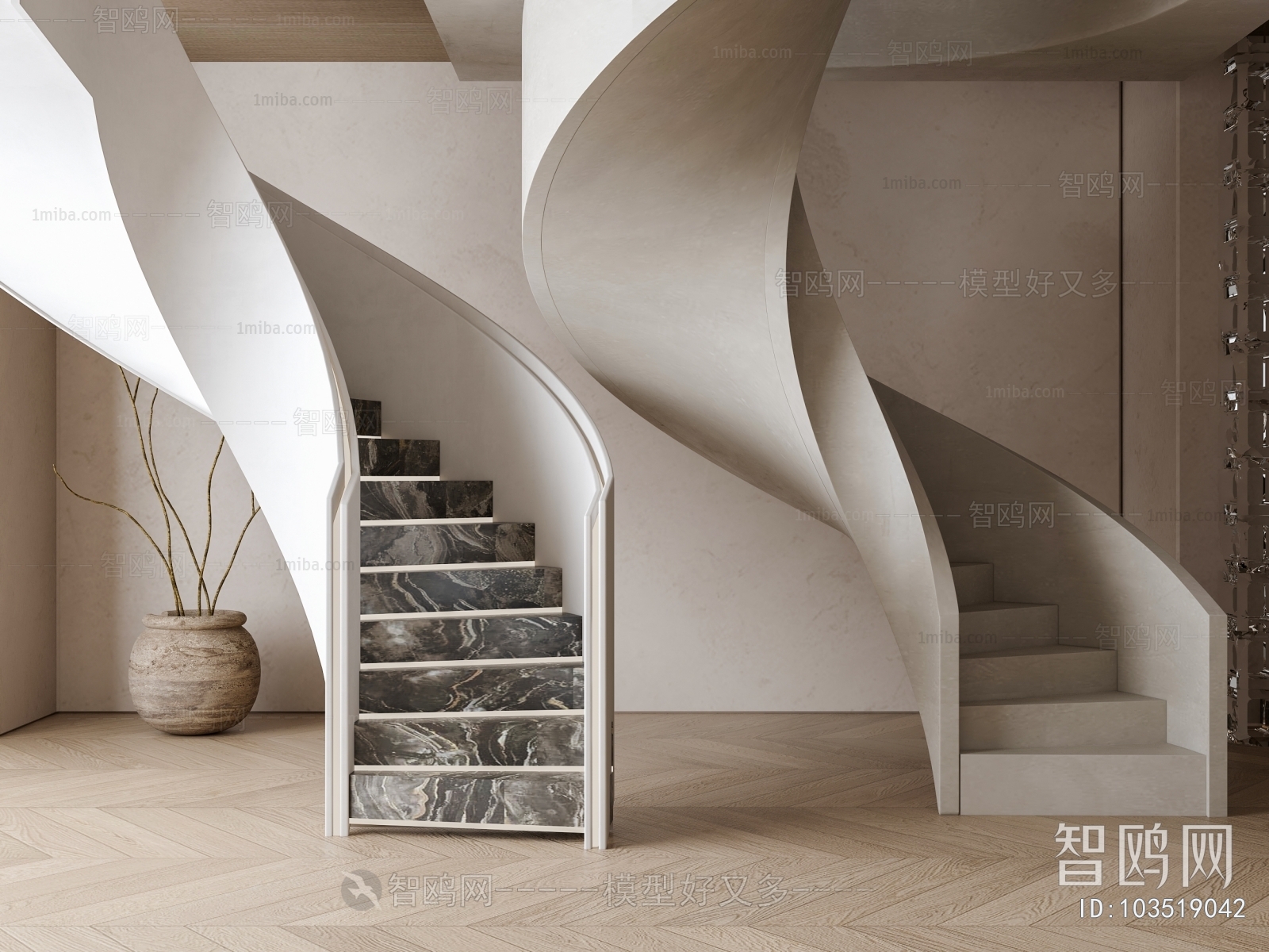 Wabi-sabi Style Rotating Staircase