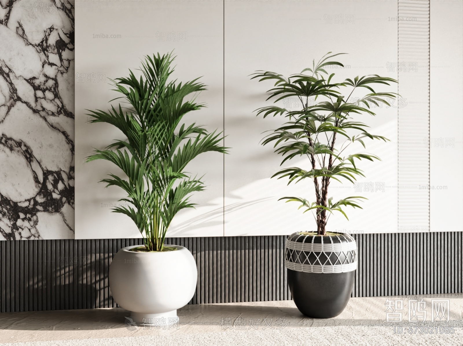 Modern Ground Green Plant Potted Plants