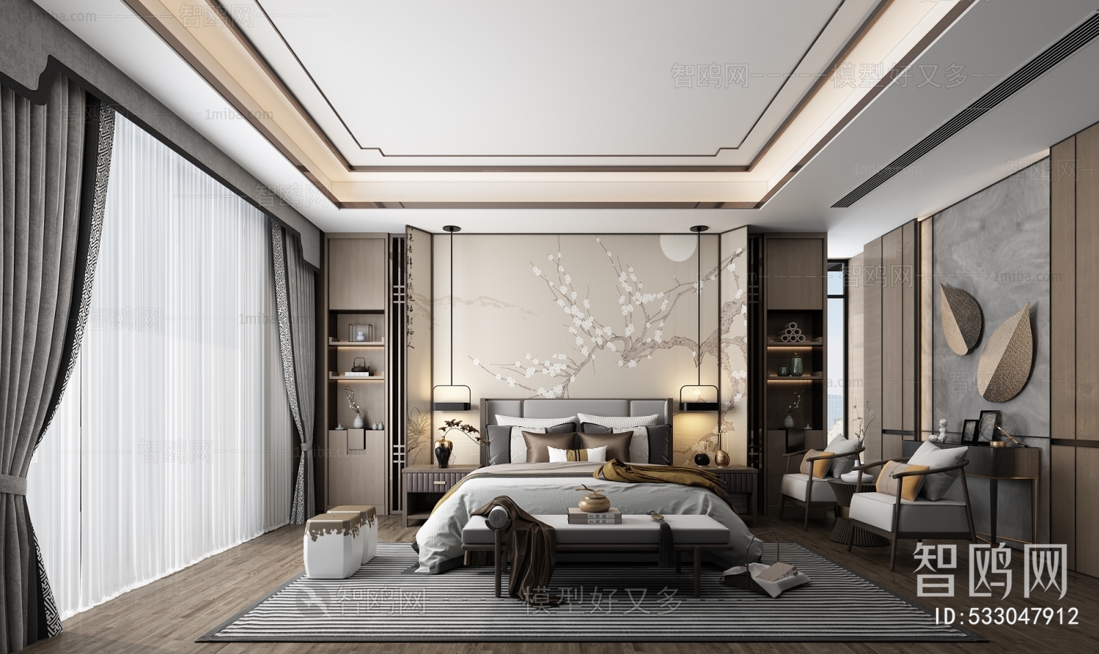 New Chinese Style Bedroom