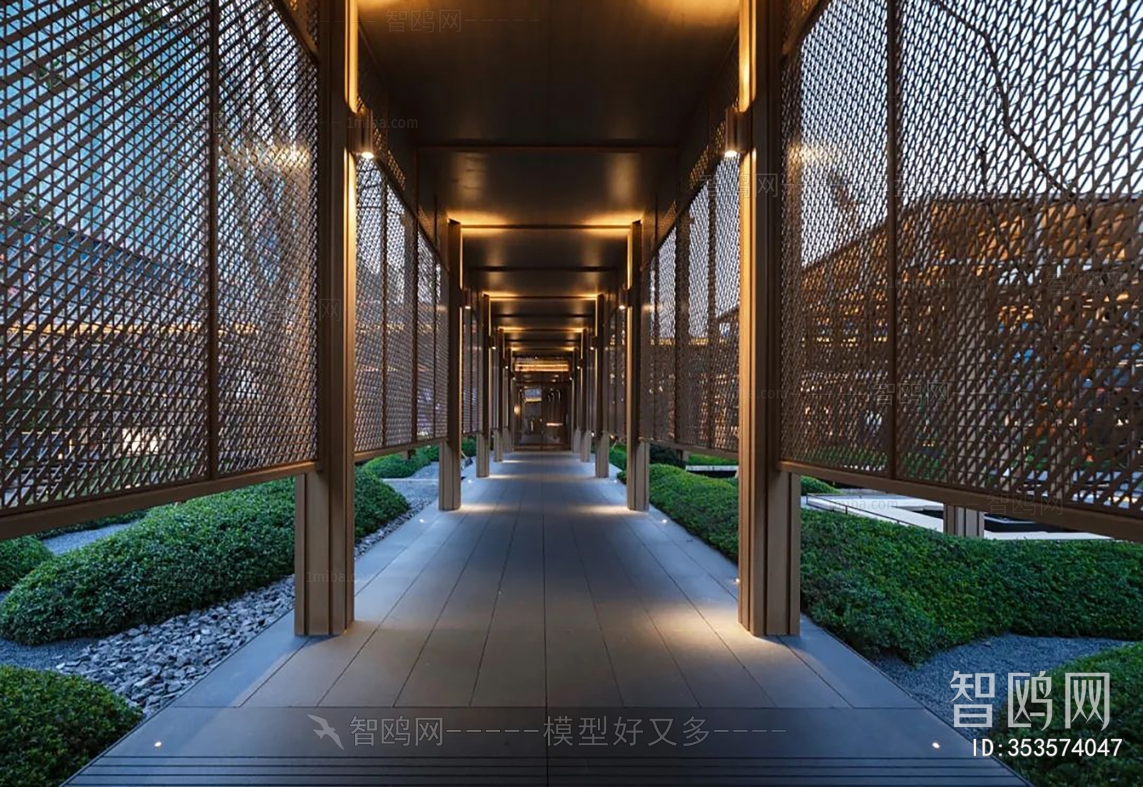 现代新中式景观连廊