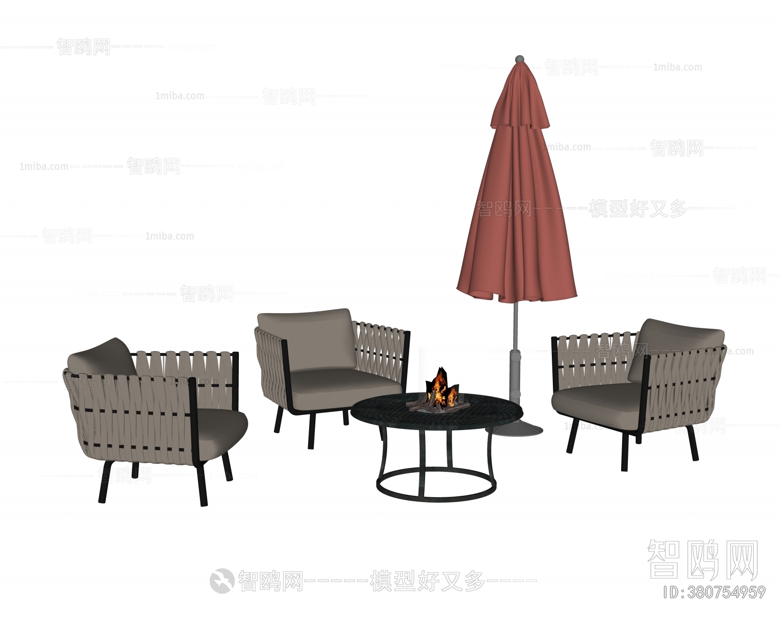 现代户外休闲桌椅组合 遮阳伞