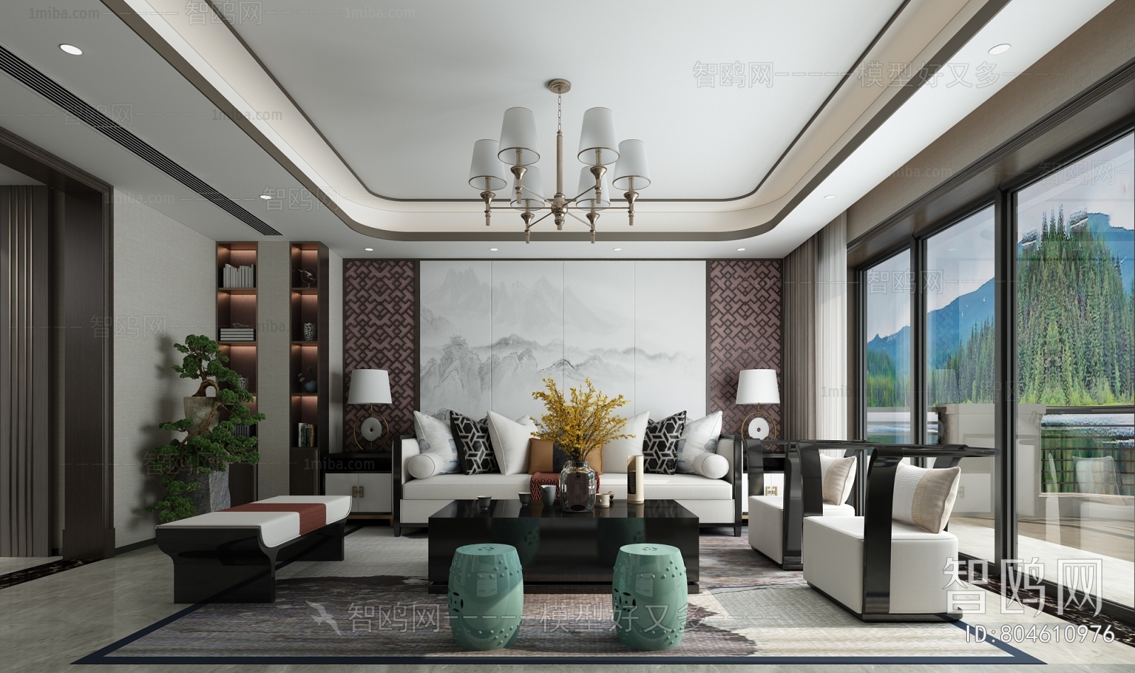 New Chinese Style A Living Room