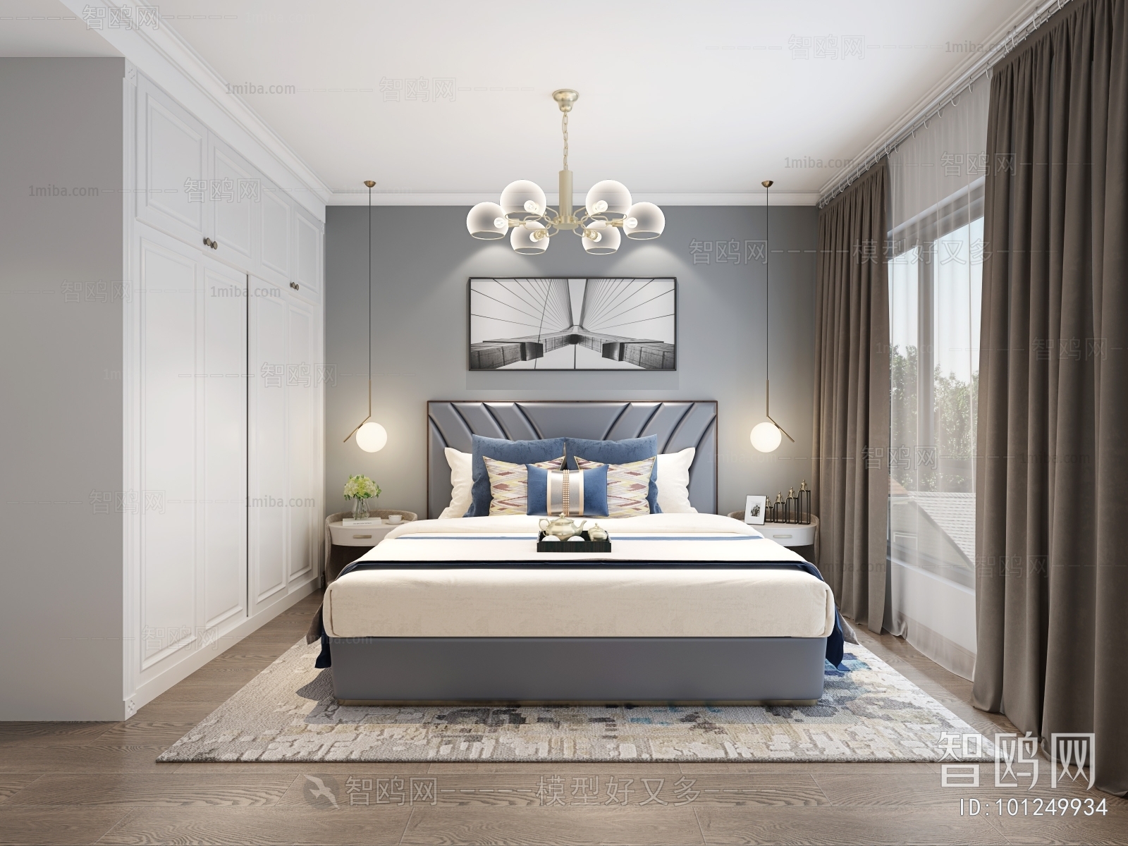 Modern Simple European Style Bedroom