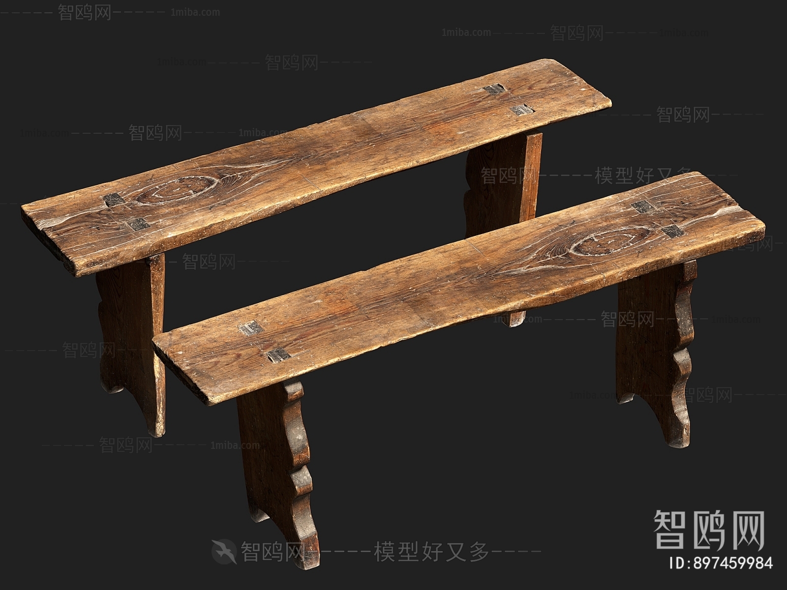 现代木质长凳