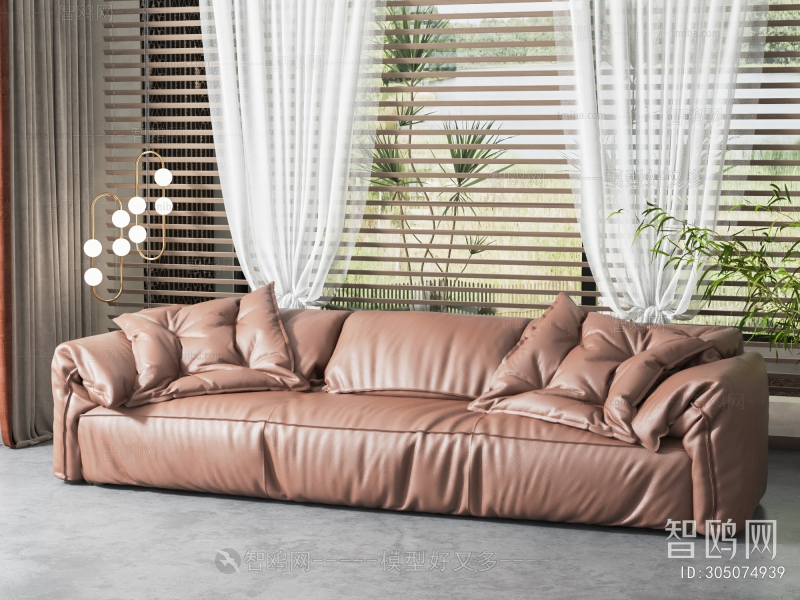 Simple European Style Three-seat Sofa