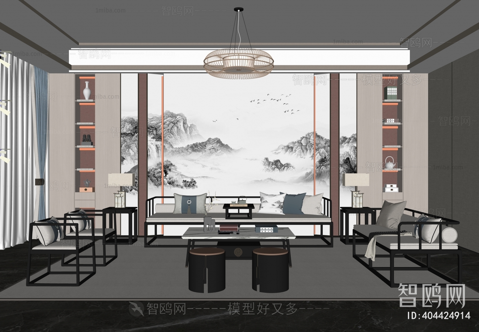 New Chinese Style A Living Room