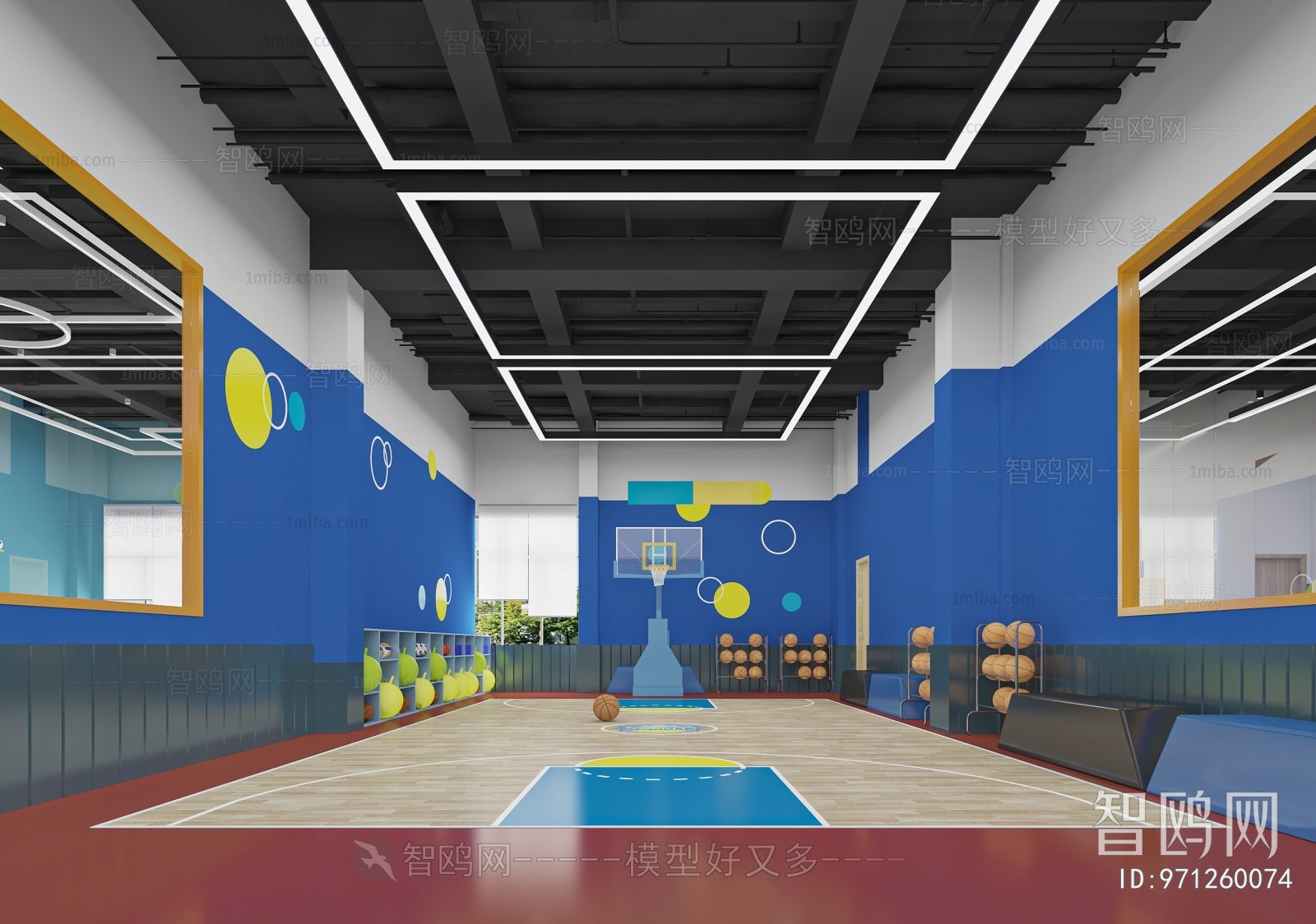 Modern Industrial Style Basketball Arena