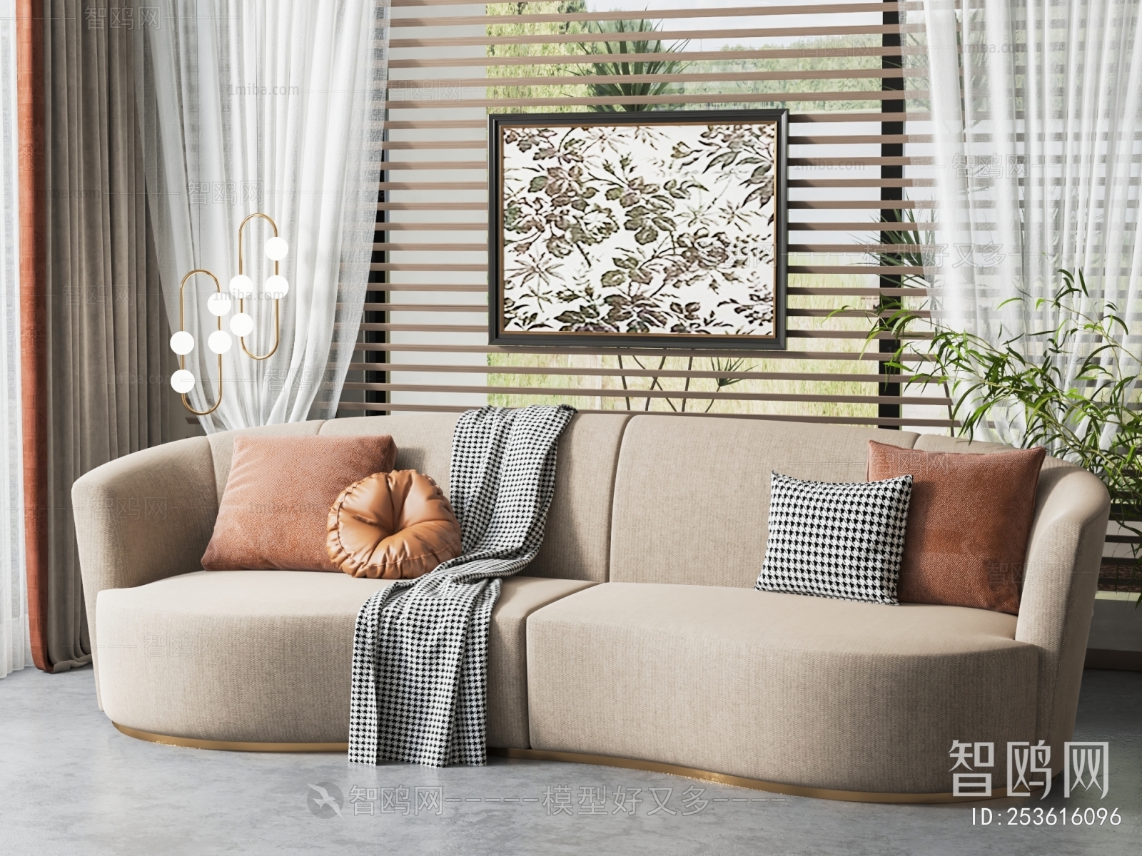 Simple European Style Curved Sofa