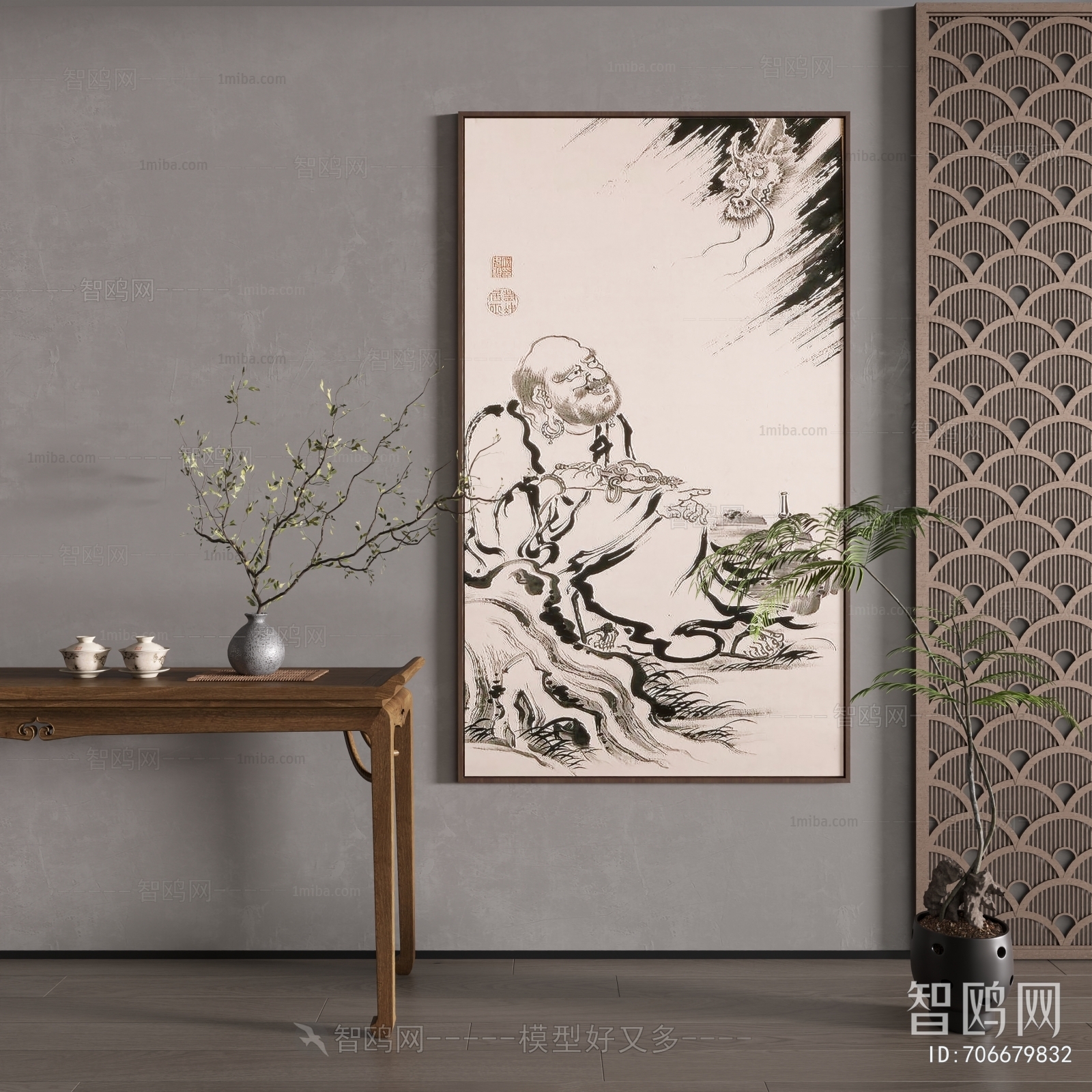 新中式抽象人物装饰画