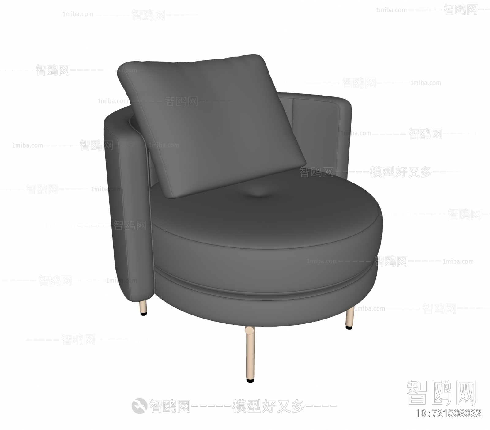 Minotti 现代黑色皮革单人沙发