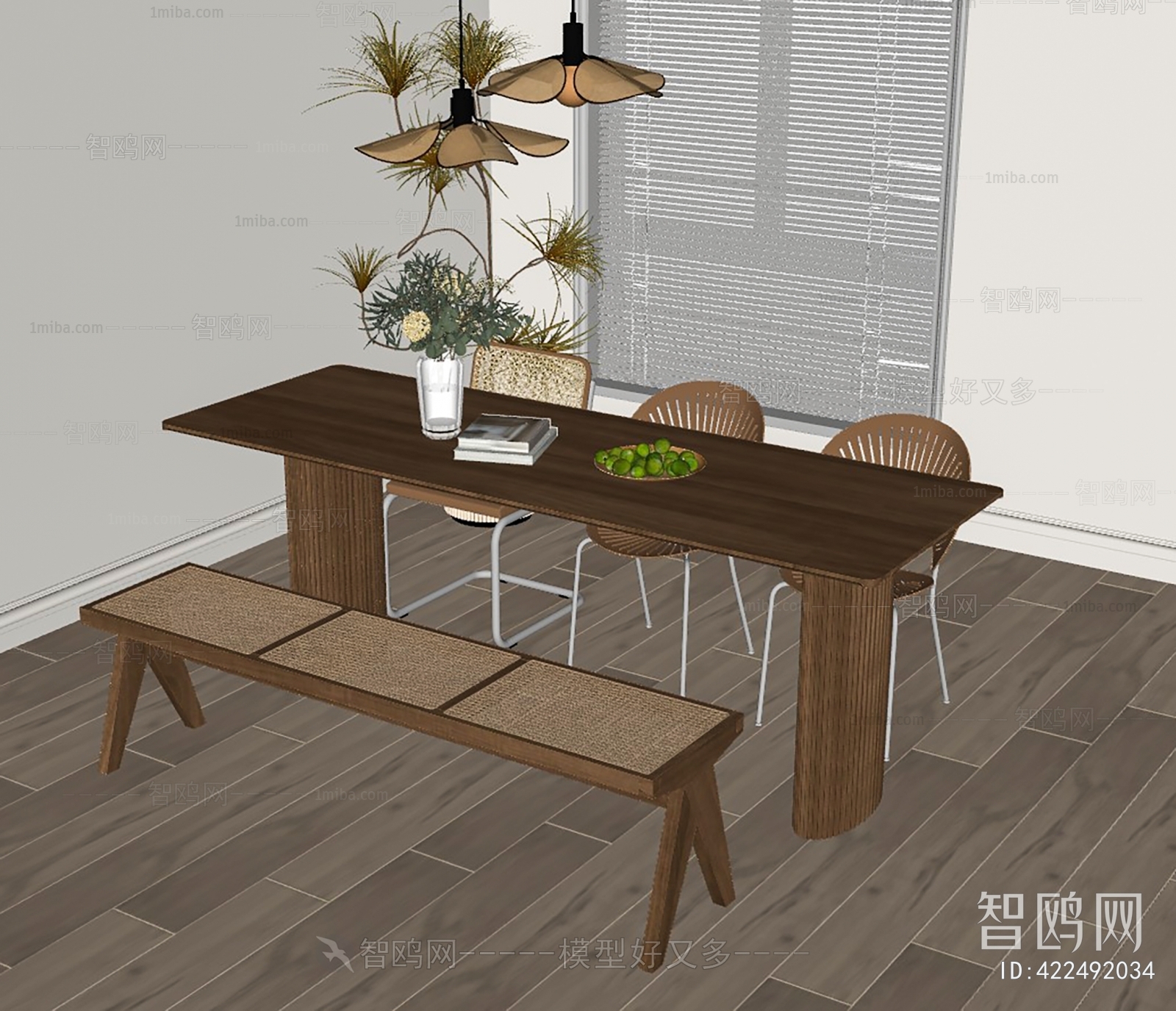 Wabi-sabi Style Dining Table And Chairs