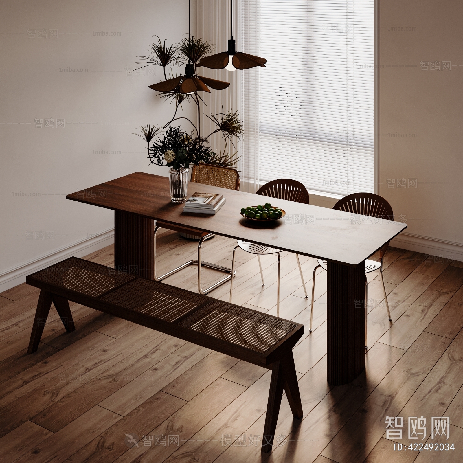 Wabi-sabi Style Dining Table And Chairs