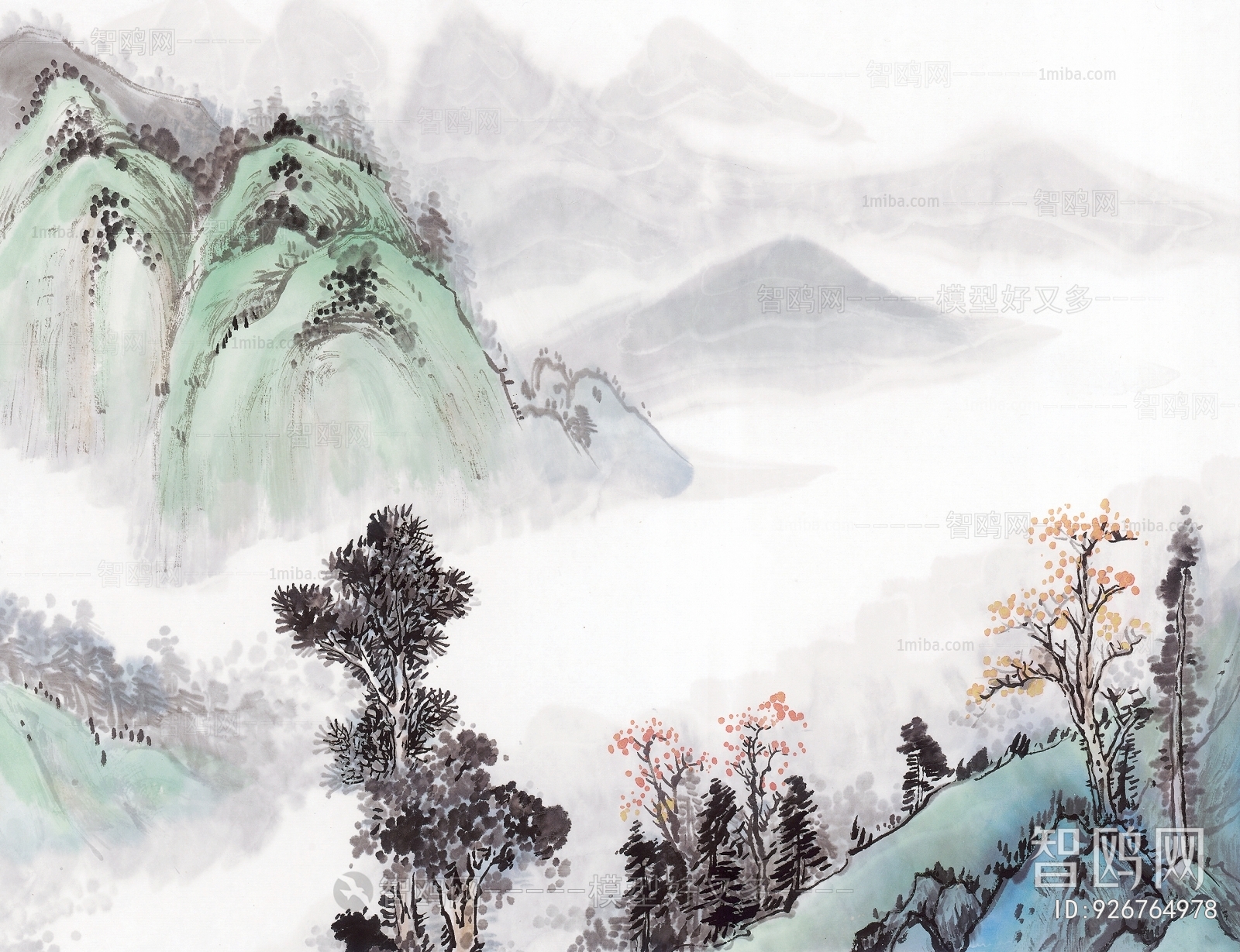 新中式山水风景装饰画