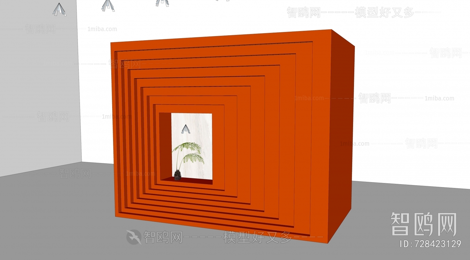 现代形象墙 网红造型3D模型下载