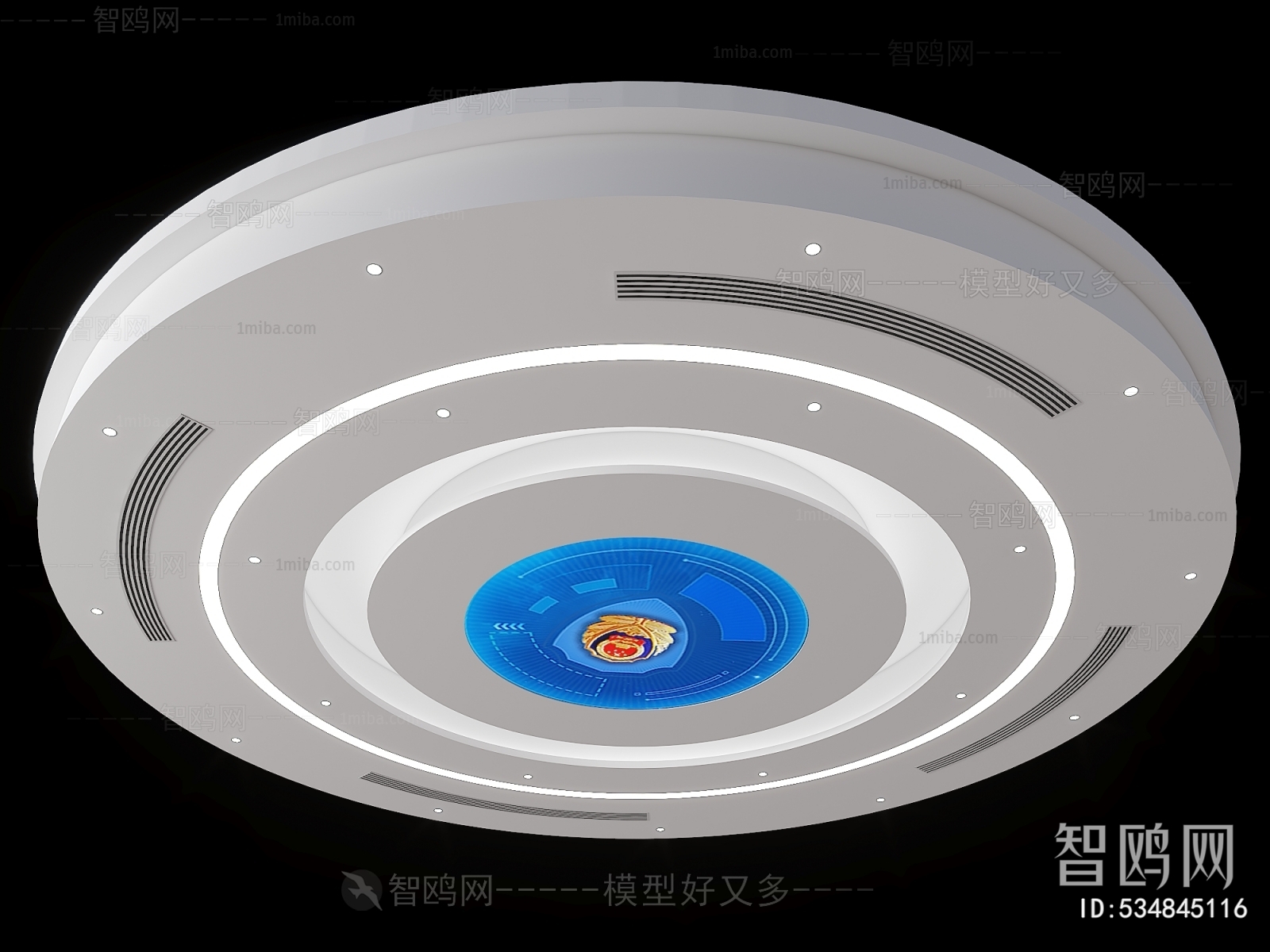 现代圆形公安大厅吊顶