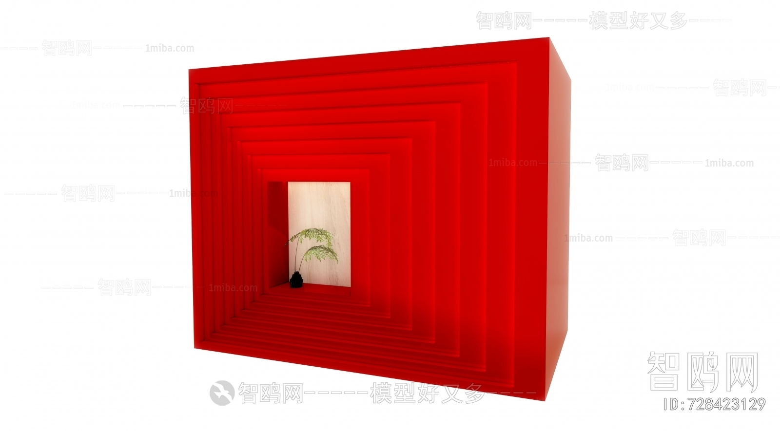 现代形象墙 网红造型3D模型下载