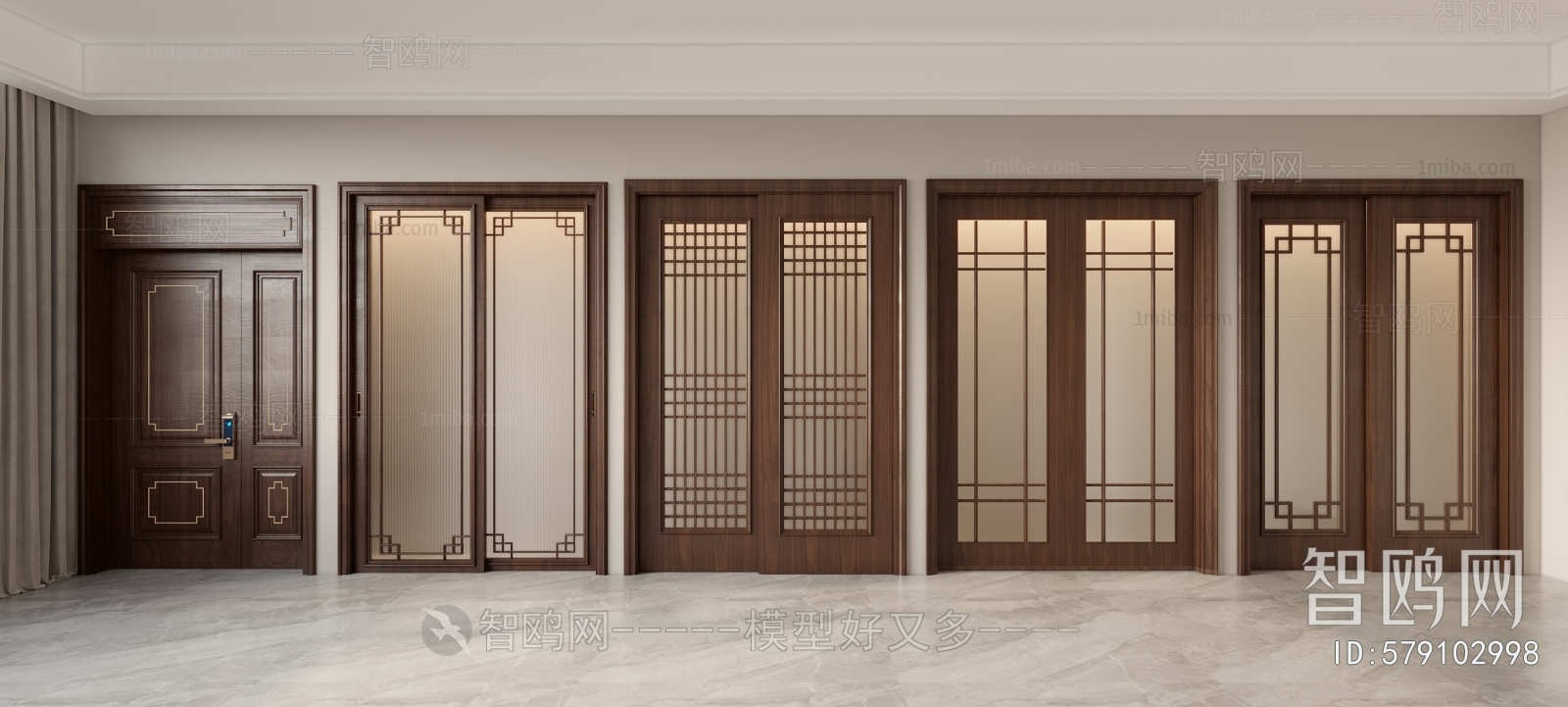 New Chinese Style Single Door