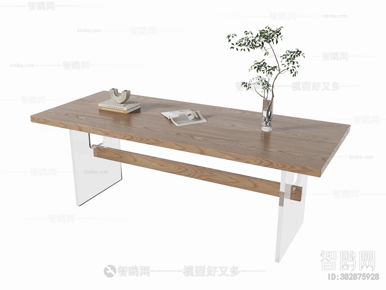 现代侘寂风悬浮餐桌