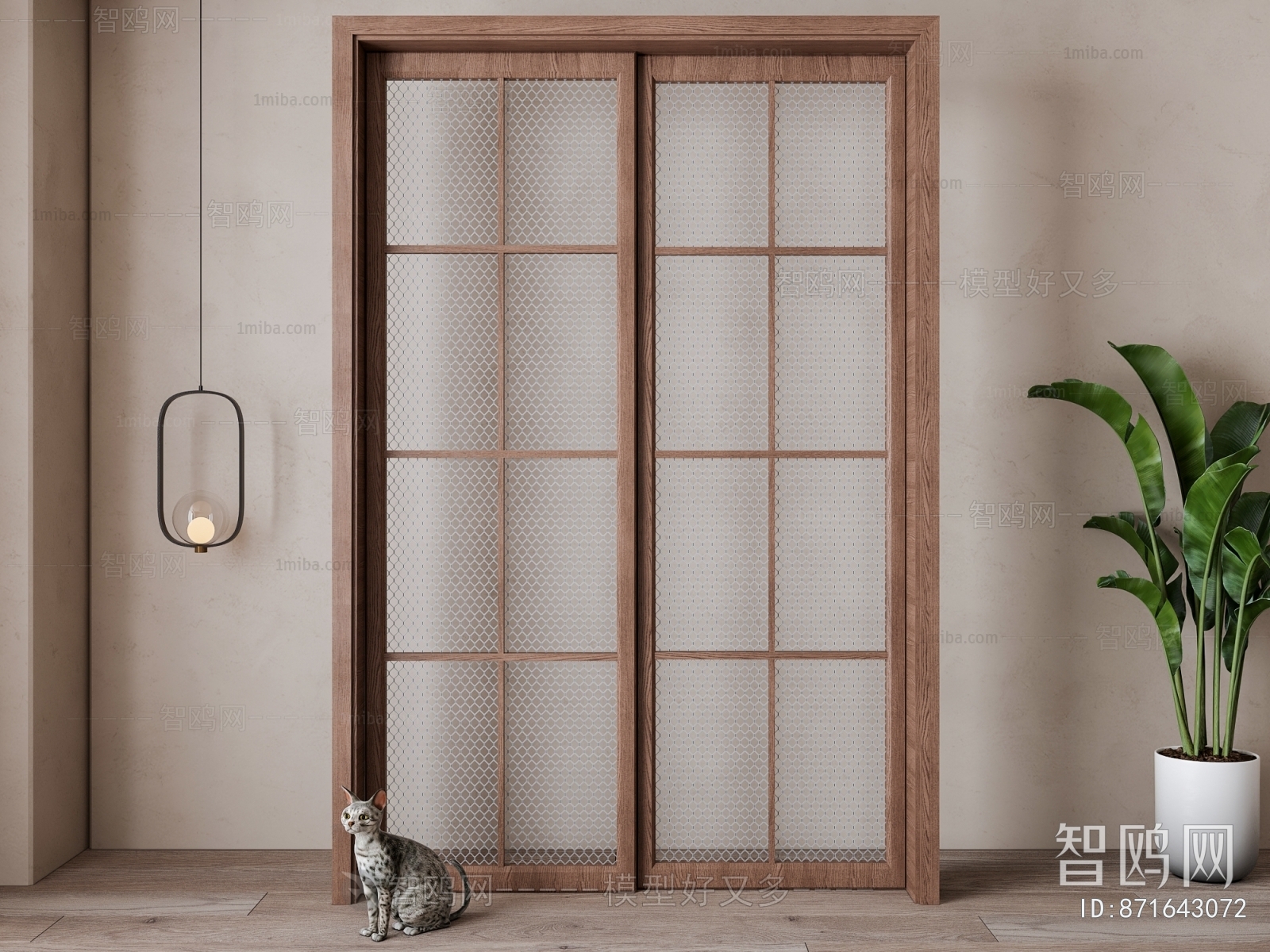 Nordic Style Sliding Door