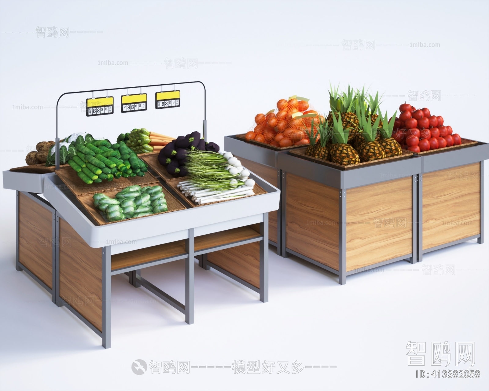 现代超市货架 蔬菜