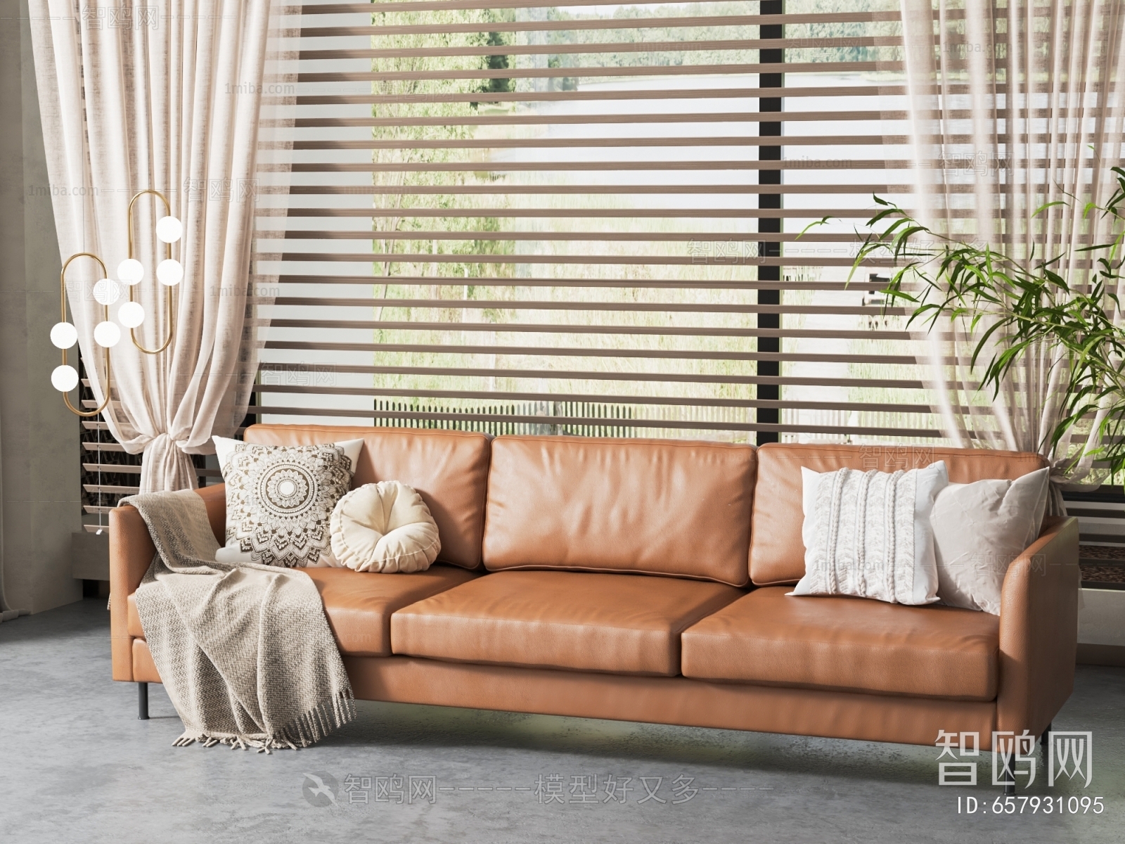 Modern Simple European Style Three-seat Sofa