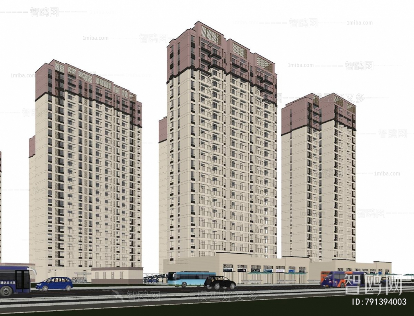 现代高层住宅楼建筑