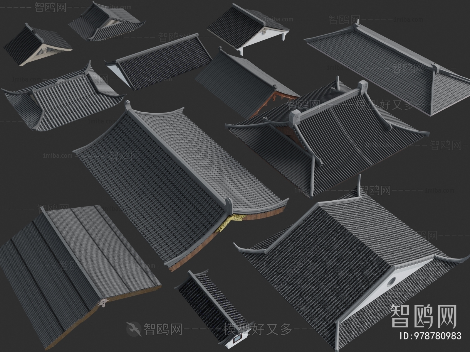 中式建筑屋顶构件