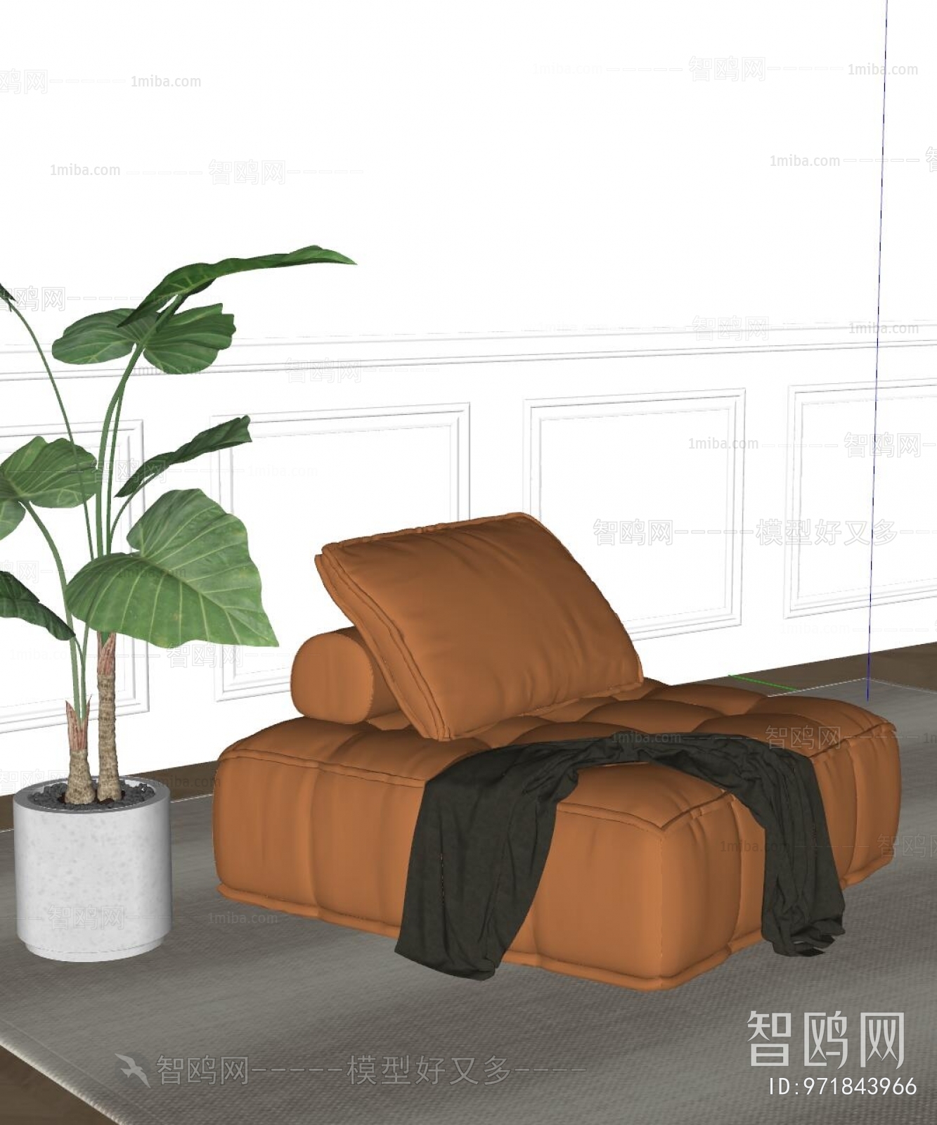 现代皮革单人沙发