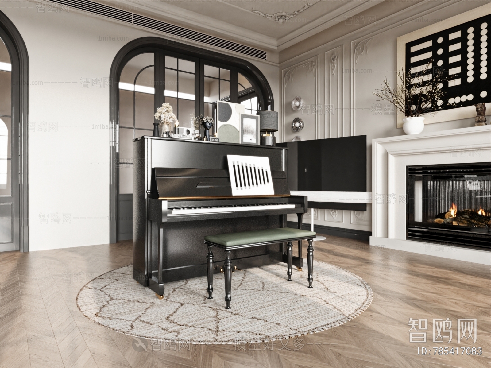 French Style Piano Room