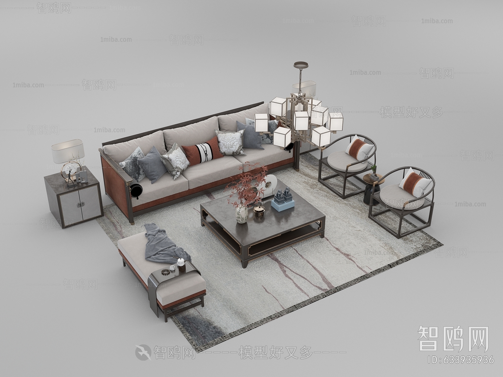 New Chinese Style Sofa Combination