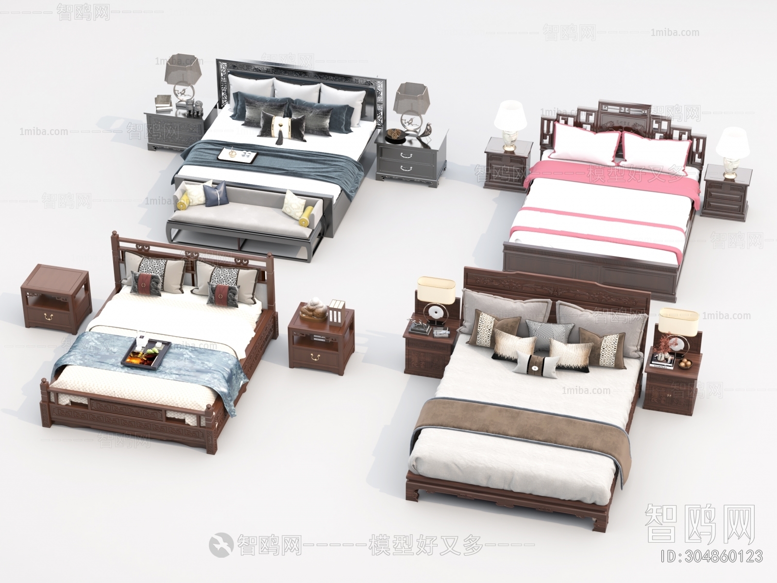 New Chinese Style Double Bed