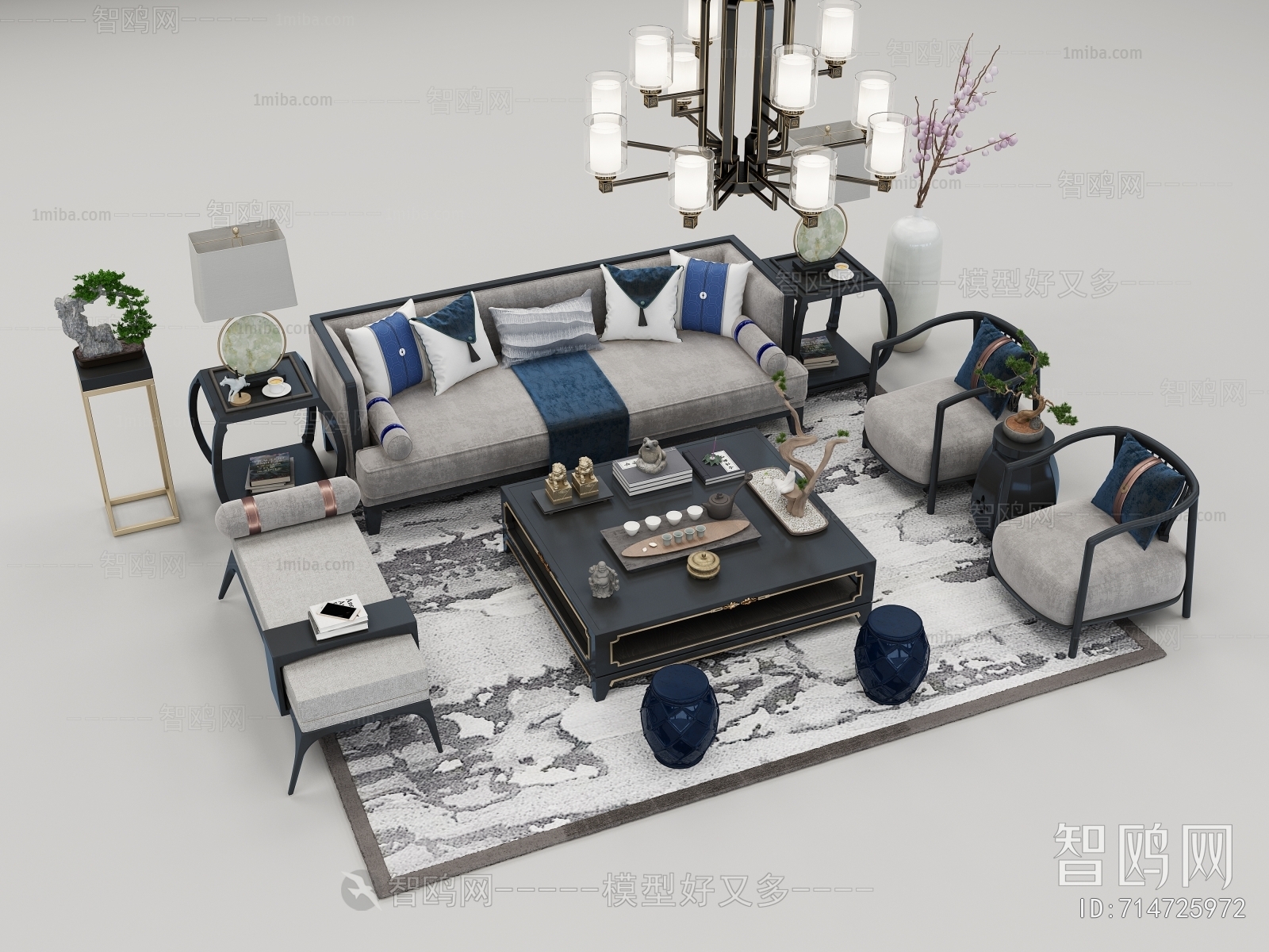 New Chinese Style Sofa Combination