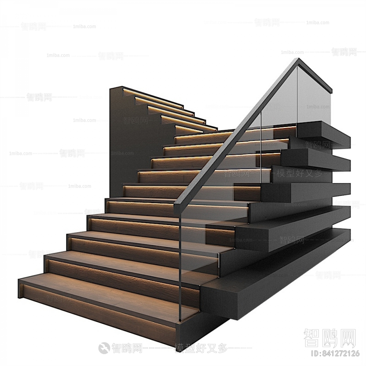 现代带灯的楼梯