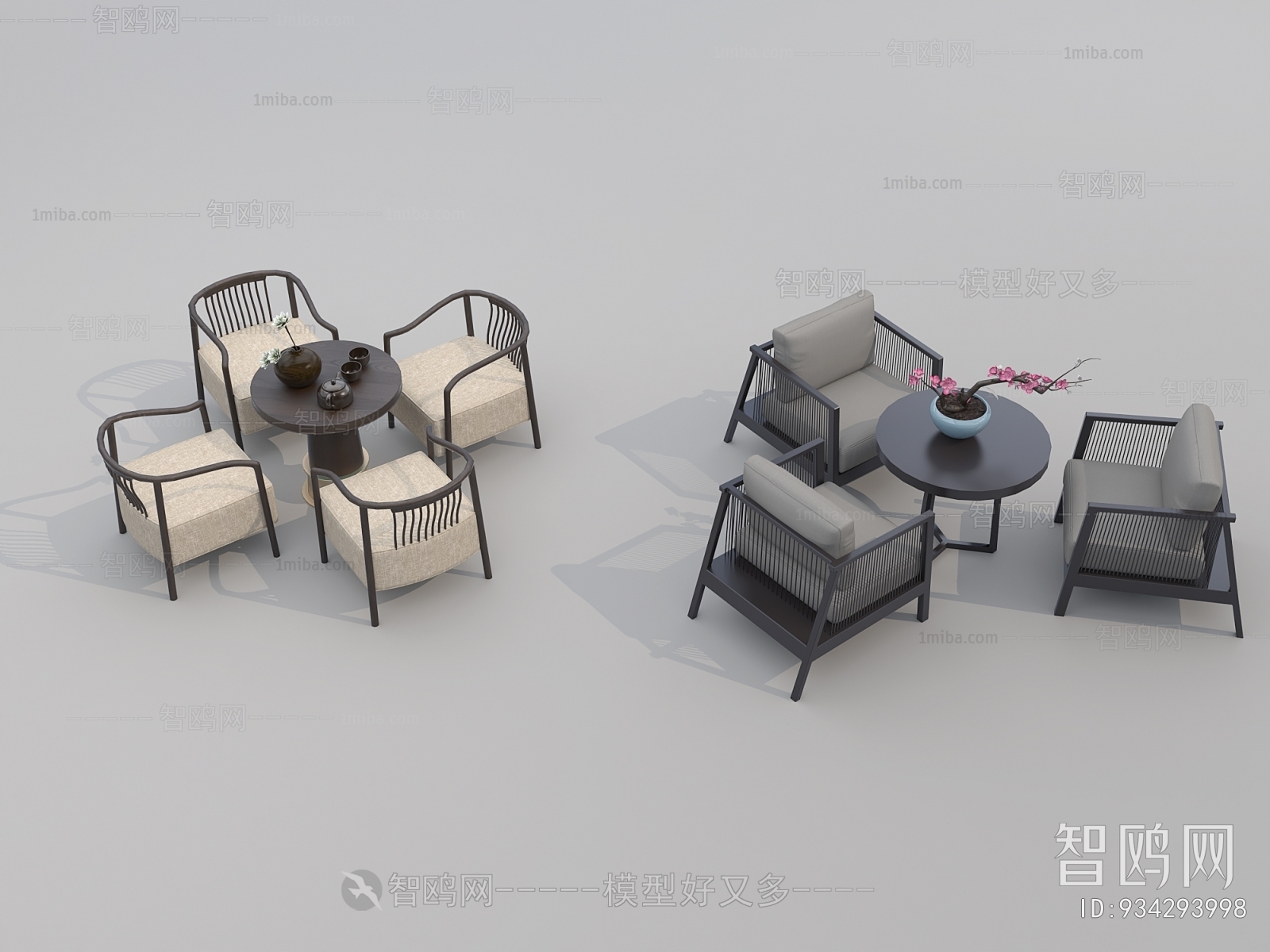 新中式休闲洽谈桌椅组合