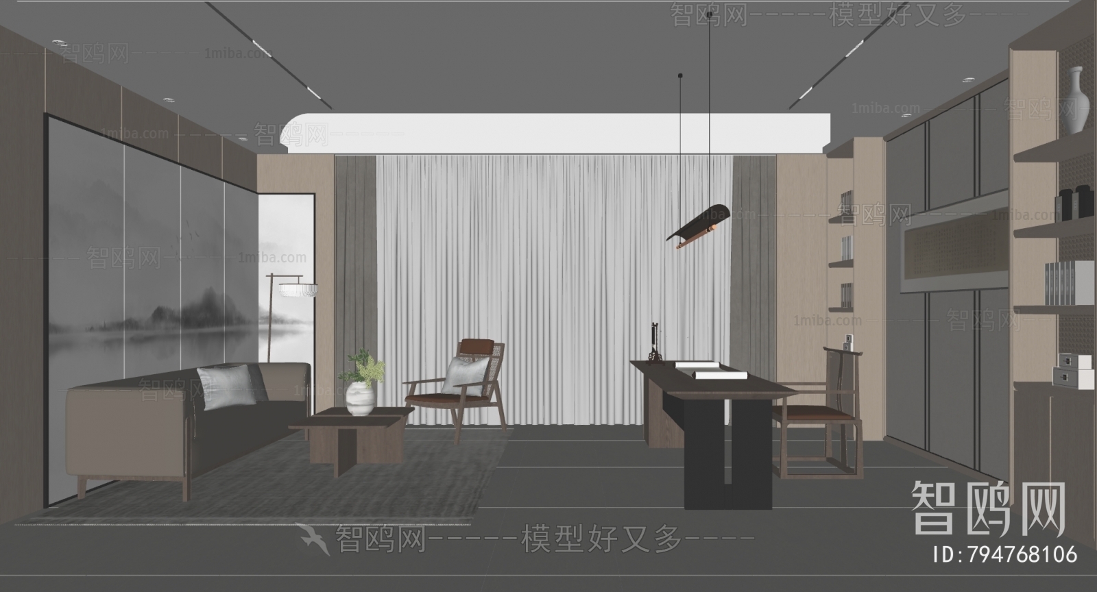 New Chinese Style Study Space