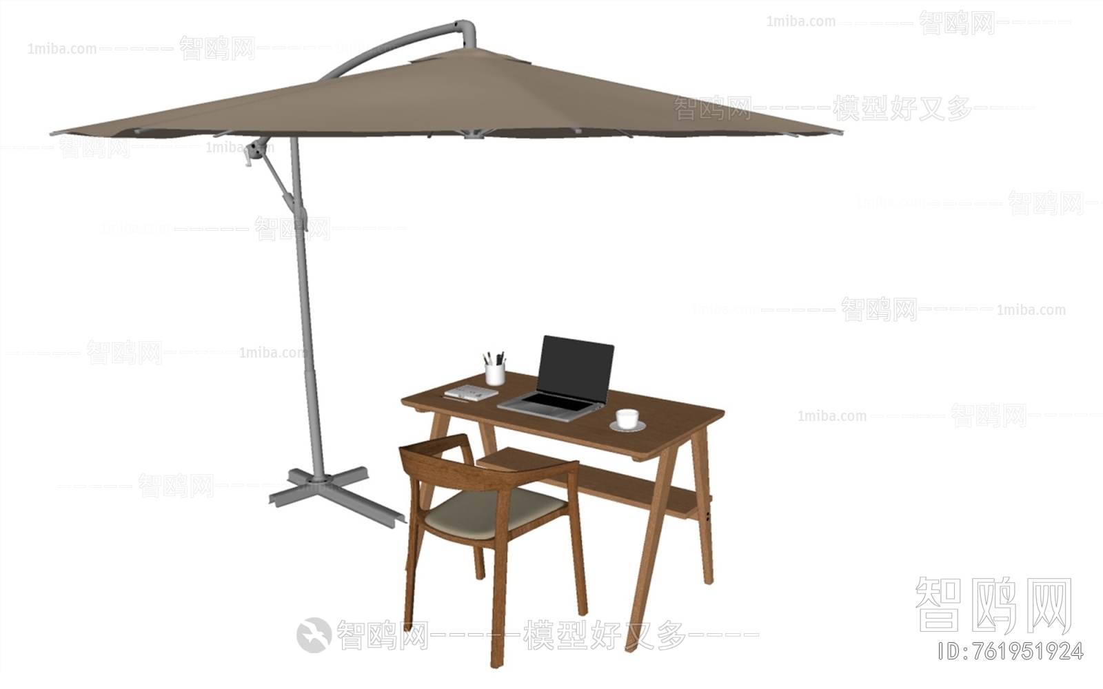 现代户外遮阳伞 书桌椅组合