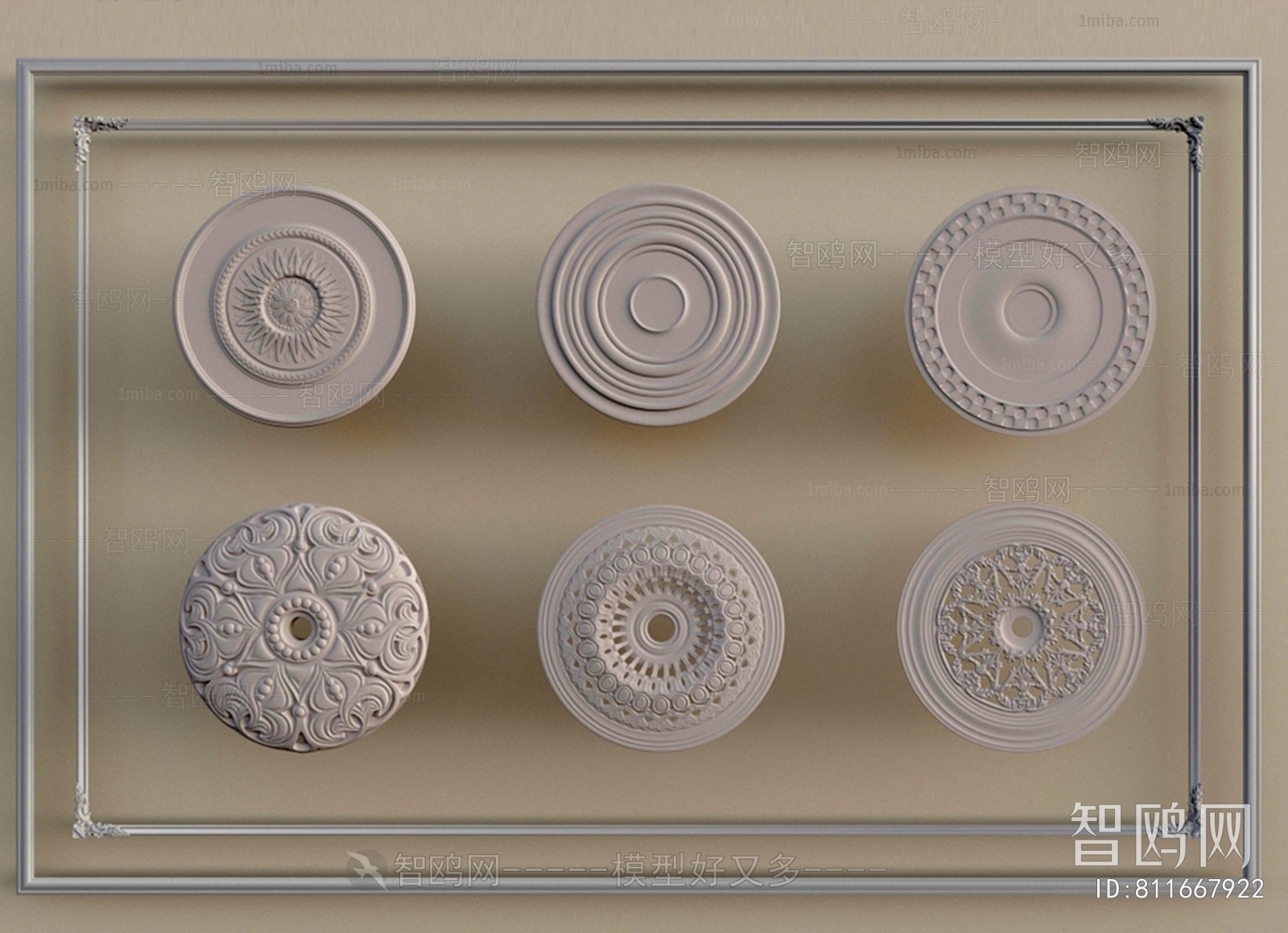 European Style Simple European Style Plaster Carved Top Plate
