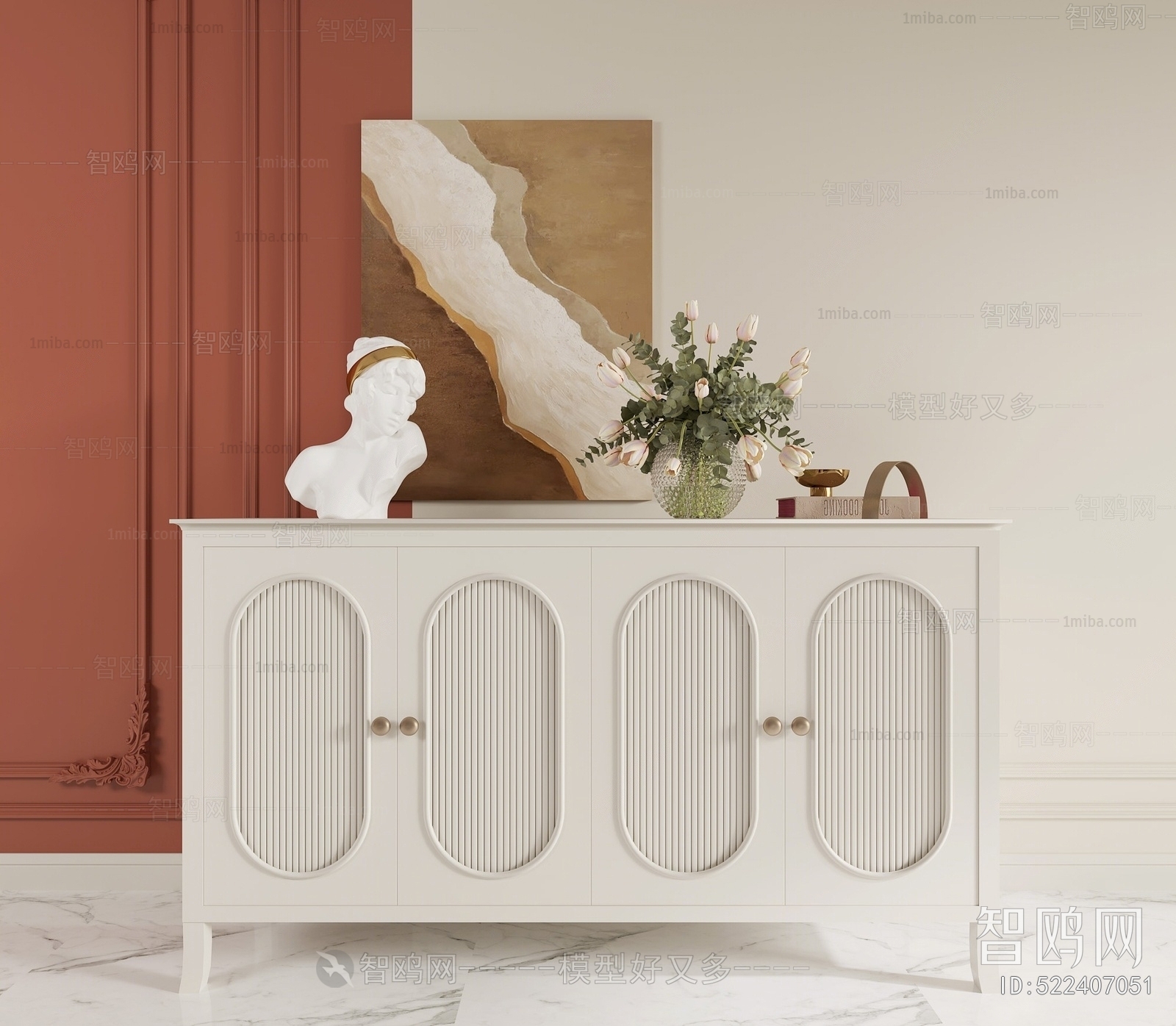 Modern French Style Side Cabinet/Entrance Cabinet