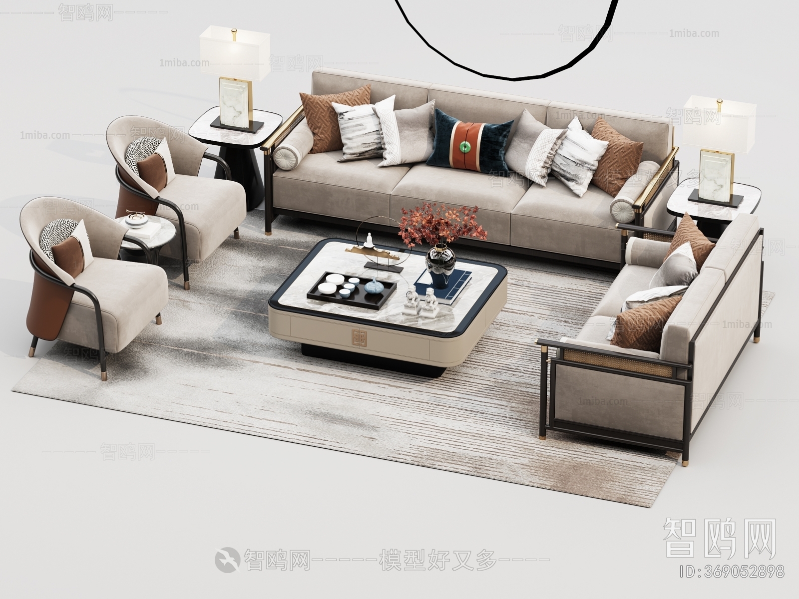 New Chinese Style Sofa Combination